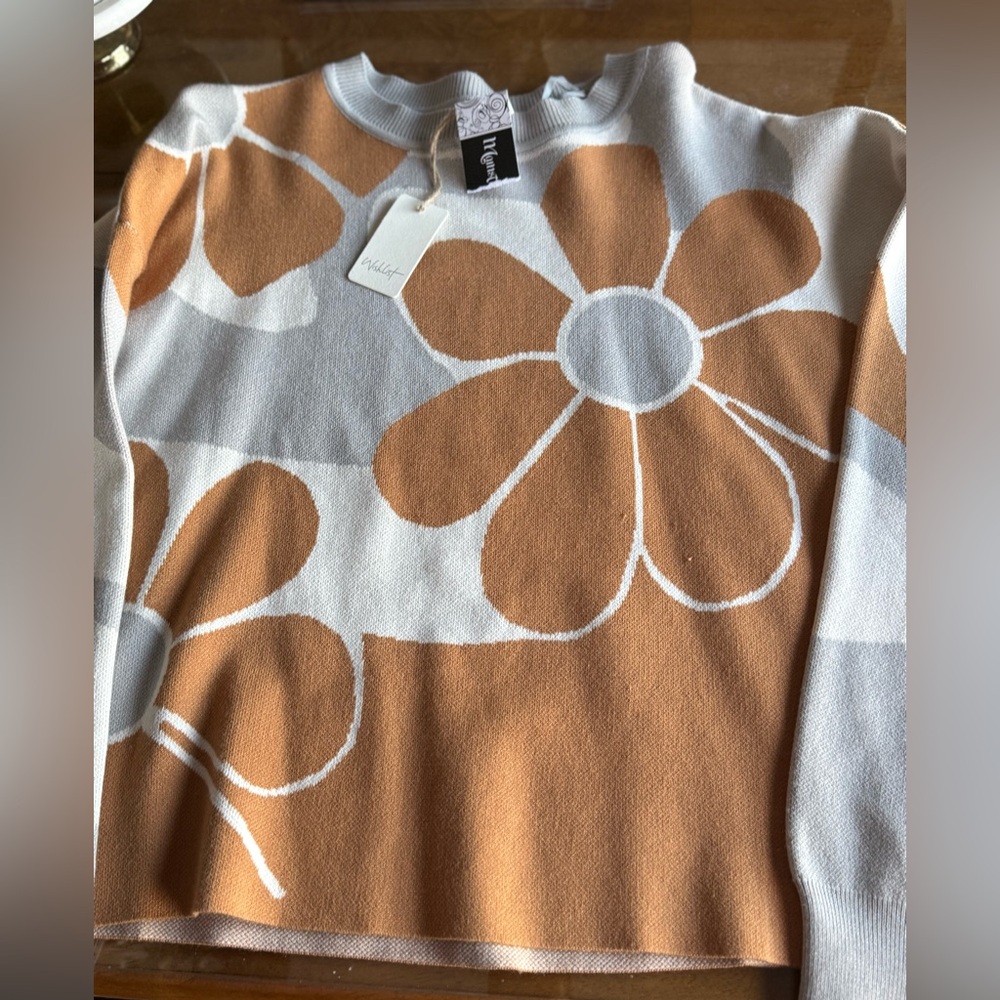 Wishlist Tan and White Botique Sweater